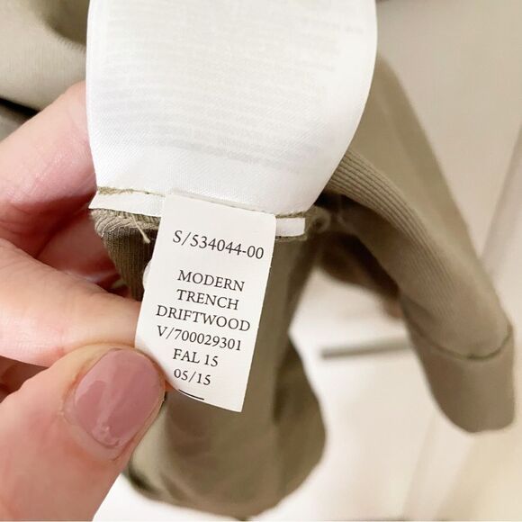 Ladies GAP modern Trench Coat driftwood khaki fleece lined belted jacket S - Picture 11 of 11